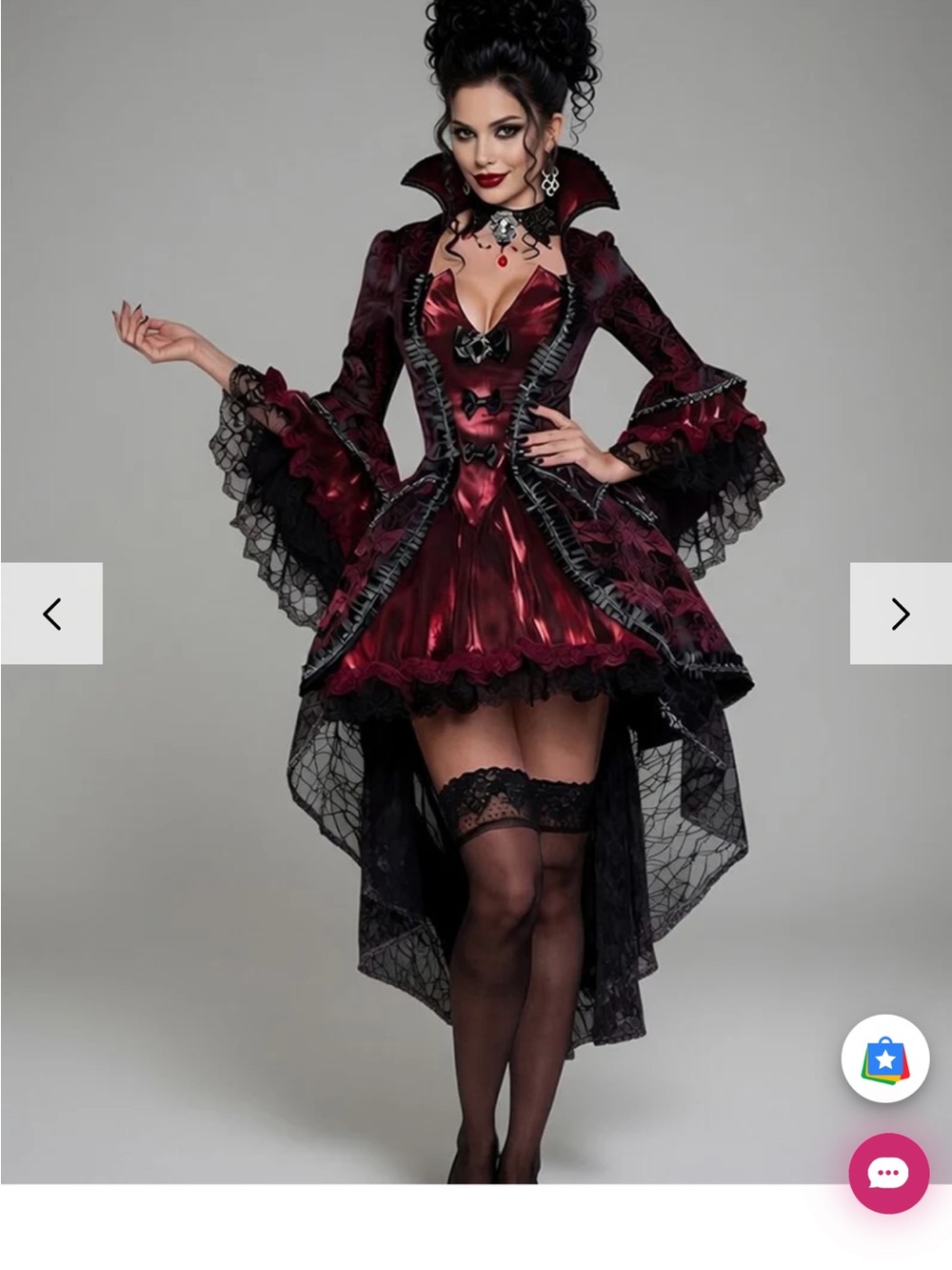 Yandy Deep Burgundy & Black High-Low Gothic Dress